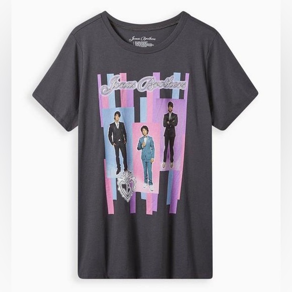Torrid Jonas Brothers Classic Fit Cotton Crew Neck Tee - Picture 1 of 6